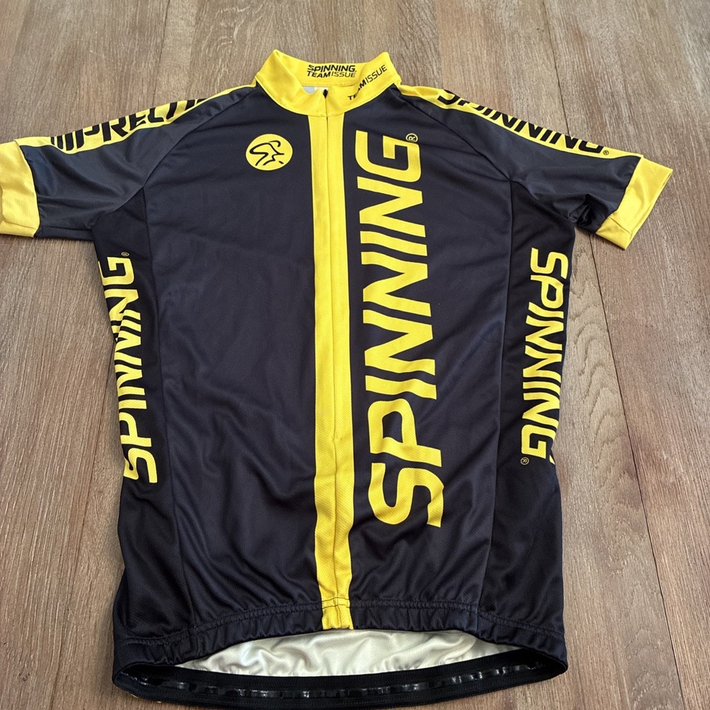 Spinning Team Issue 25th Cycling‎ Jersey Full Zip Size S Short Sleeve Mad Dogg